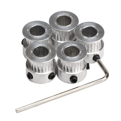 Afbeelding van Fasizi 5 STKS Aluminium GT2 Timing Riem Katrol 20 Tanden Boring 8mm Breedte 6mm en Sleutel voor RepRap 3D Printer Prusa i3
