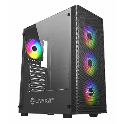 Afbeelding van UNYKAch ATX MIR 100 Gaming behuizing met 4 ARGB ventilatoren, 1 USB 2.0 en 3 3.0