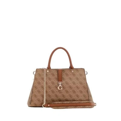 Afbeelding van Guess Zamira Luxury Satchel Handtas, Dames, Maat: One Size, Latte logo
