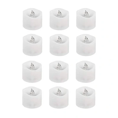 Afbeelding van LED theelichtjes kaarsen Ø 3,6cm 3,2 cm hoog warm wit met timerfunctie (6 uur aan 18 uit) 12 stuks