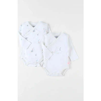 Afbeelding van Noukie&#039;s Rompertjes 2 Pack Unie Savanne Ecru lange mouw 00 maand 46 Premature