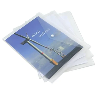 Afbeelding van Rapesco 1040 ECO Documentenmappen met Drukknoop, A4, Transparant, Verpakking van 5