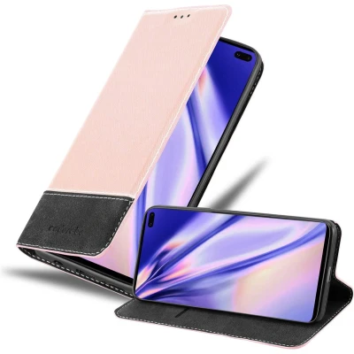 Afbeelding van Cadorabo Hoesje geschikt voor Samsung Galaxy S10 PLUS in ROSE GOUD ZWART Beschermhoes met magnetische sluiting, standfunctie en kaartvakje Book Case Cover Etui