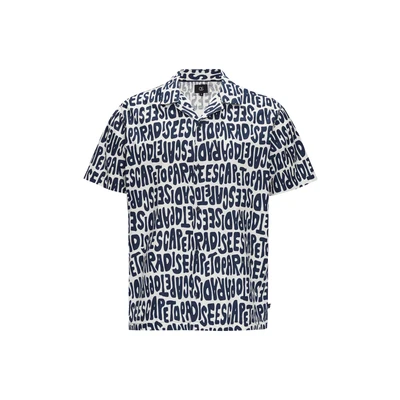 Afbeelding van QS Kurzarm ALL Overhemd, Heren, Maat: Large, Tiefblau