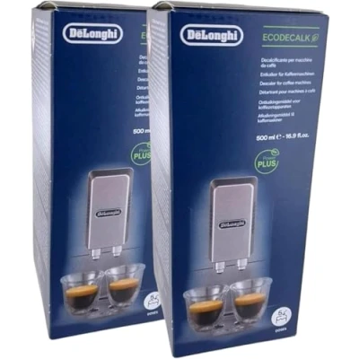Afbeelding van 2 x DL pro ontkalker 500ml voor DeLonghi 5513296041 SER3018 DLSC500 EcoDecalk incl. reinigingsborstel koffiezetapparaat volautomatische koffiemachine