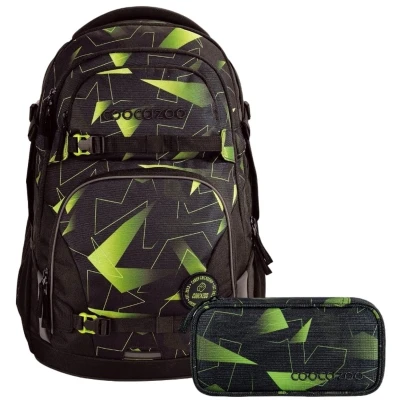 Afbeelding van Coocazoo schoolrugzakset PORTER Lime Flash 2 delig, incl. etui