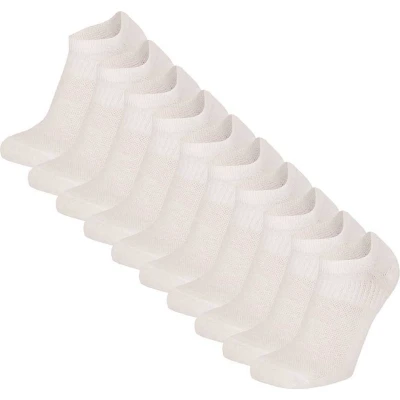 Afbeelding van Apollo Dames / Heren Footies No Show Sokken Wit 10 Pack Maat 41/46