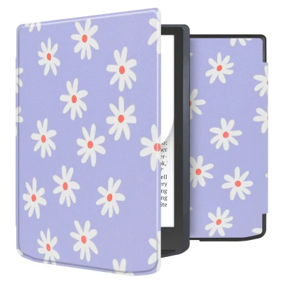Afbeelding van Pocketbook InkPad 4 Hoes: imoshion Design Slim Soft Case Sleepcover Bookcase zonder stand Bookcase,Softcase Flowers Distance Kunstleder E