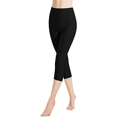 Afbeelding van Libella 1/3 stuks damesleggings, 3/4 broek van katoen, capribroek met hoge taille, kleurrijk, slim fit, fitnessbroek, meerkleurig 4161 VA, 1 zwart, XL
