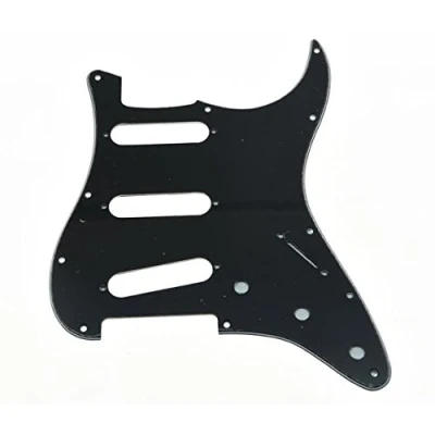 Afbeelding van KAISH 11 Hole ST/Strat Stijl Gitaar Slagplaat Brug Omgekeerd ST Pick Guard voor Jimi Hendrix Stratocaster/Strat Zwart 3 Ply