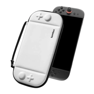 Afbeelding van tomtoc Slim Draagtas voor Nieuwe Nintendo Switch 2 (2025), Beschermende Hoes Case Harde Draagbare Reisdraagtas met Origineel octrooi, Etui Console 12 spelkaarten, Wit