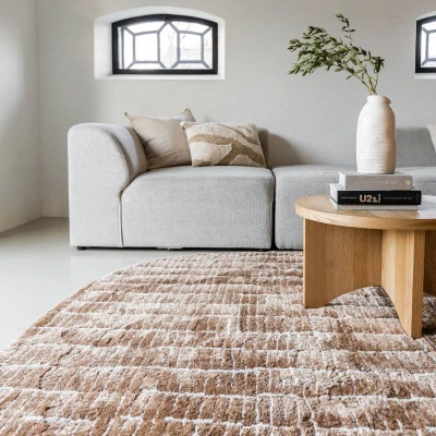 Afbeelding van Vloerkleed Rectangle Edge Bruin/Wit Interieur05 160 x 230 cm (M)