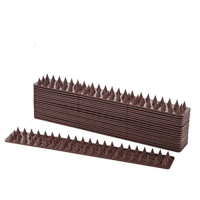 Afbeelding van EXLECO 20 stuks vogelafweer, 6 meter, plastic, bruin, spikes, vogels, huis dierenafweer, 3 rijen, kunststof spikes voor katten, mussen, marters, duiven