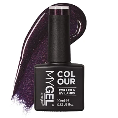 Afbeelding van Mylee Gel Nagellak 10ml [Deep purple ] UV/LED Gellak Nail Art Manicure Pedicure, Professioneel &amp; Thuisgebruik [Fine Glitters Range] Langdurig en gemakkelijk aan te brengen