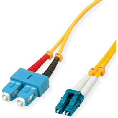 Afbeelding van ROLINE glasvezelkabel duplex, single mode 9/125µm OS2, LC/SC, geel, 0,5 m