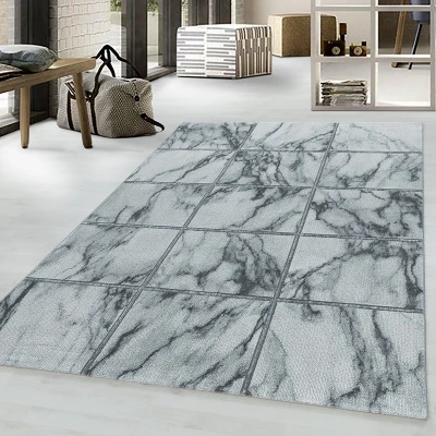 Afbeelding van Modern vloerkleed Marble Box Grijs/Zilver 140x200cm Adana Carpets