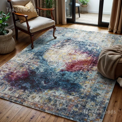 Afbeelding van Picasso Heriz Vintage Vloerkleed Multi / Blauw Laagpolig 80x150 cm