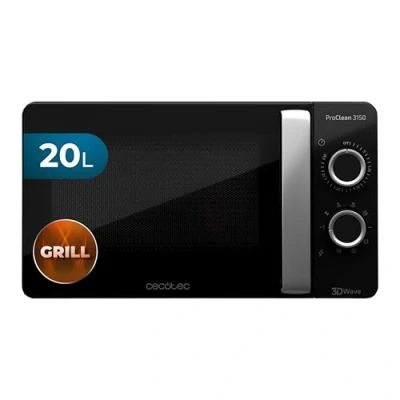Afbeelding van Cecotec ProClean 3150 magnetron met grill, 20L capaciteit, Ready2Clean coating, 700 W vermogen, 6 bedrijfsniveaus, timer 30 min, ontdooimodus, zwart/zilver, eenheidsmaat