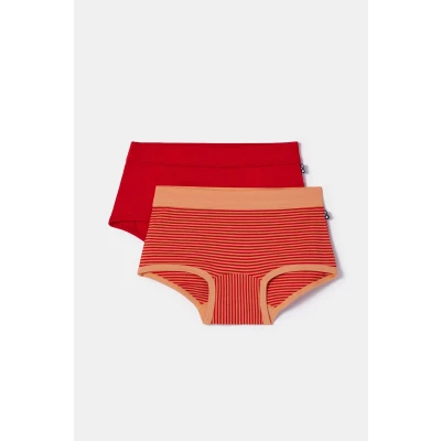 Afbeelding van Woody 2 boxers meisjes rood streep 252 10 SHD Z/035 maat 152