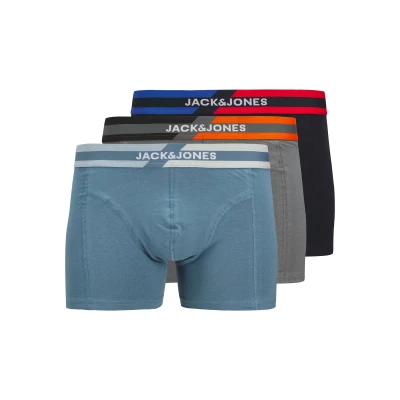 Afbeelding van Jack &amp; Jones Jacsteve Solid Trunks 3 PACK Onderbroeken, Heren, Maat: Small, Oceanview/sky captain/castlerock