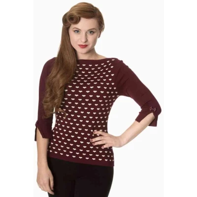 Afbeelding van Dancing Days CHARMING HEART Gebreide trui L Rood