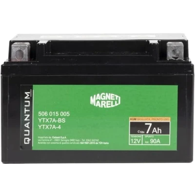 Afbeelding van Magneti Marelli motor en scooteraccu 7AH 12V 90A verzegelde AGM technologie linker positieve pool