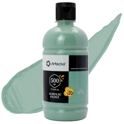 Afbeelding van Artecho Professionele Acrylverf, Saliegroen 500ml Buizen, Kunst Ambachtelijke Verven voor Canvasschilderen, Steen, Hout, Stof, Kunstbenodigdheden Kunstenaars