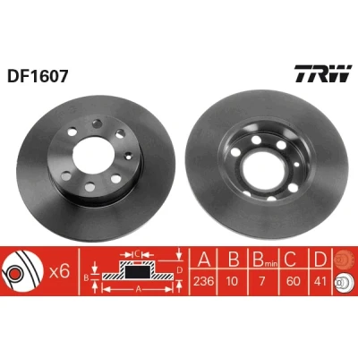 Afbeelding van Trw Remschijf DF1607