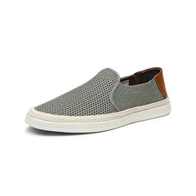 Afbeelding van Bruno Marc Instappers voor heren, instappers, espadrilles, comfortabele vrijetijdsschoenen Grijs, 41 EU