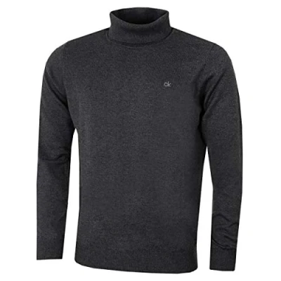 Afbeelding van Calvin Klein Heren Roll NeRib Gebreide Duurzame Trui Houtskool M