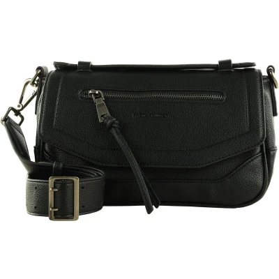 Afbeelding van FREDsBRUDER Leren Schoudertas Bestie Flap Crossbody Bag Black Zwart