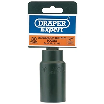 Afbeelding van Draper Expert 71393 30 mm 1/2 inch vierkante aandrijving 12 punts naafmoer, blauw