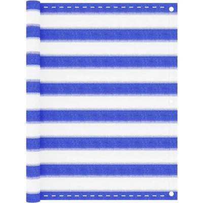 Afbeelding van vidaXL Balkonscherm 90x500 cm HDPE blauw en wit