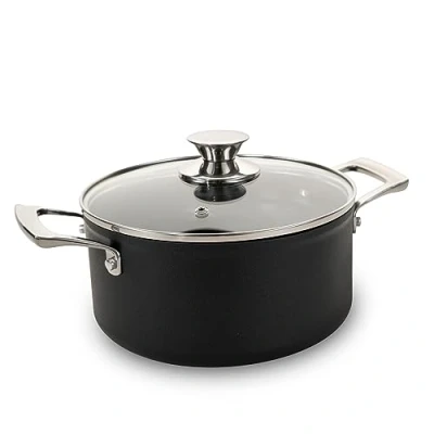 Afbeelding van Genius Cerafit Plasma Kookpan 20 cm met glazen deksel, gecoat 3 l inhoud van roestvrij staal, pastapan voor alle warmtebronnen gelijkmatige warmteverdeling