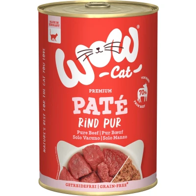 Afbeelding van Voordeelpakket: 12x400g WOW Cat Adult Rund Pur kattenvoer nat