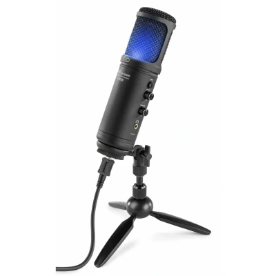 Afbeelding van Power Dynamics PCM120 USB studio microfoon met standaard en licht