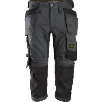Afbeelding van Allroundwork, Stretch Pirate Broek Met Holsterzakken,Staal Grijs Zwart (5804),092