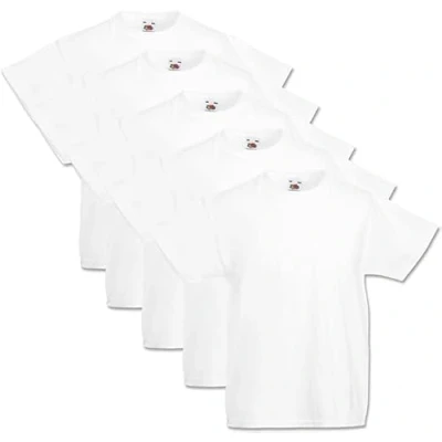 Afbeelding van GIDUTEX Fruit of The Loom T shirt voor kinderen, Valueweight, uniseks, 104 116 128 140 152, wit, 152