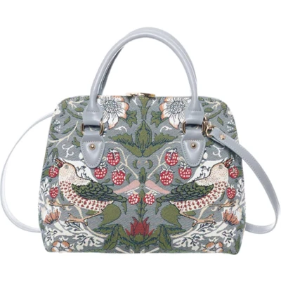 Afbeelding van Handtas Schoudertas Strawberry Thief Grey grijs William Morris