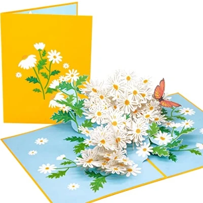 Afbeelding van PopLife Daisy Flowers Pop Up Mother&#039;s Day Card 3D Verjaardag, Verjaardagskaart, Dank u, Gefeliciteerd, Valentijnsdag voor moeder, dochter, vrouw, oma, stiefmoeder