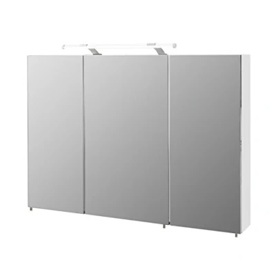 Afbeelding van Schildmeyer Spiegelkast Dorina Breedte 100 cm, 3 deurs, ledverlichting, schakelaar /stekkerdoos