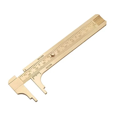 Afbeelding van Retro Schuifmaat, 1 st Mini Messing Sliding Gauge Pocket Schuifmaat Heerser Meetinstrument Dubbele Schalen mm/inch(100mm)