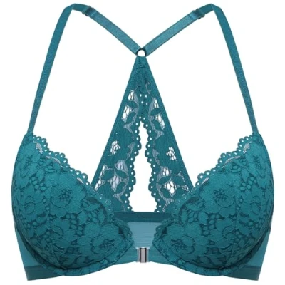 Afbeelding van DOBREVA Dames Voorsluiting Top Push Up Beha Met Beugel En Inzetstukken Borealis groen 90B