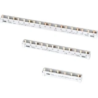 Afbeelding van Abb verzamelrail kamrail l1 l2 l3 3 fase 60 modules pins variabele lengte uitbreekpinnen steekmaat 17 6mm 30mm2 2cdl230001r3060