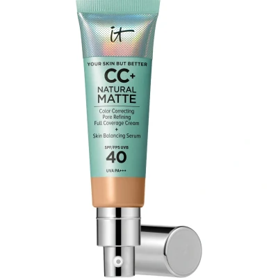 Afbeelding van It Cosmetics Your Skin But Better CC+ Natural Matte SPF40 Foundation &amp; Stralende Finish Neutral Tan 32ml