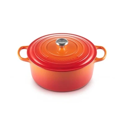 Afbeelding van LE CREUSET Kenmerkende geëmailleerde gietijzeren ronde braadpan met deksel, 30 cm, 8,1 liter, vulkanisch, 211773009