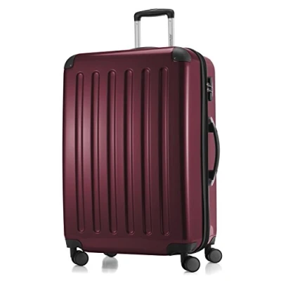 Afbeelding van HAUPTSTADTKOFFER ALEX koffer met harde schaal, trolley, rolkoffer, reiskoffer, 4 dubbele wielen, uitbreiding, bordeaux, 75 cm,