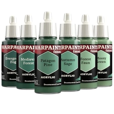 Afbeelding van The Army Painter, Warpaints Fanatic Flexible Triad: Desaturated Cool Greens 6 x 18 ml acrylverf, miniatuur hobbyschilderij, kwaliteitsverf voor wargaming