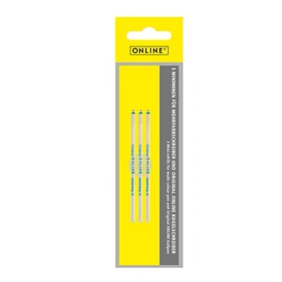 Afbeelding van Online 40070/3 Minimine voor veelkleurige pennen en originele balpen, lijndikte M (medium), schrijfkleur groen, 3 stuks
