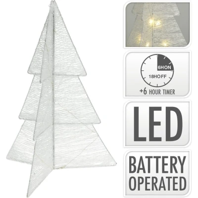 Afbeelding van Overige Merken Kerstboom Vouwbaar Met Led Timer 50Cm Wit